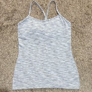 Lululemon Power Y Tank in Space Dye Camo White Silver